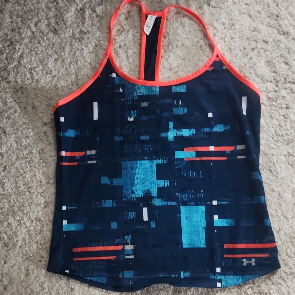 Under Armour Women's Navy and Orange Tank Top